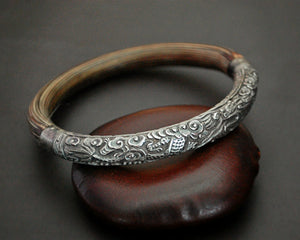 Antique Chinese Silver Bamboo Dragon Bracelet