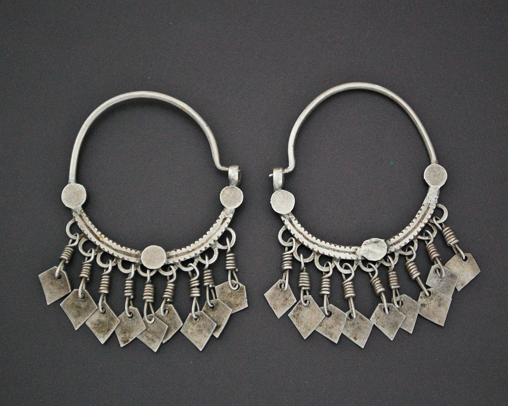 Afghani Hoop Earrings with Tassels - Lightweight