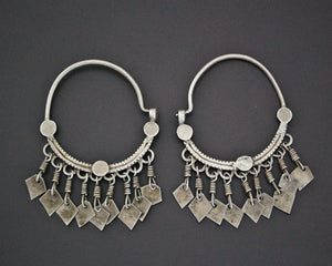 Afghani Hoop Earrings with Tassels - Lightweight