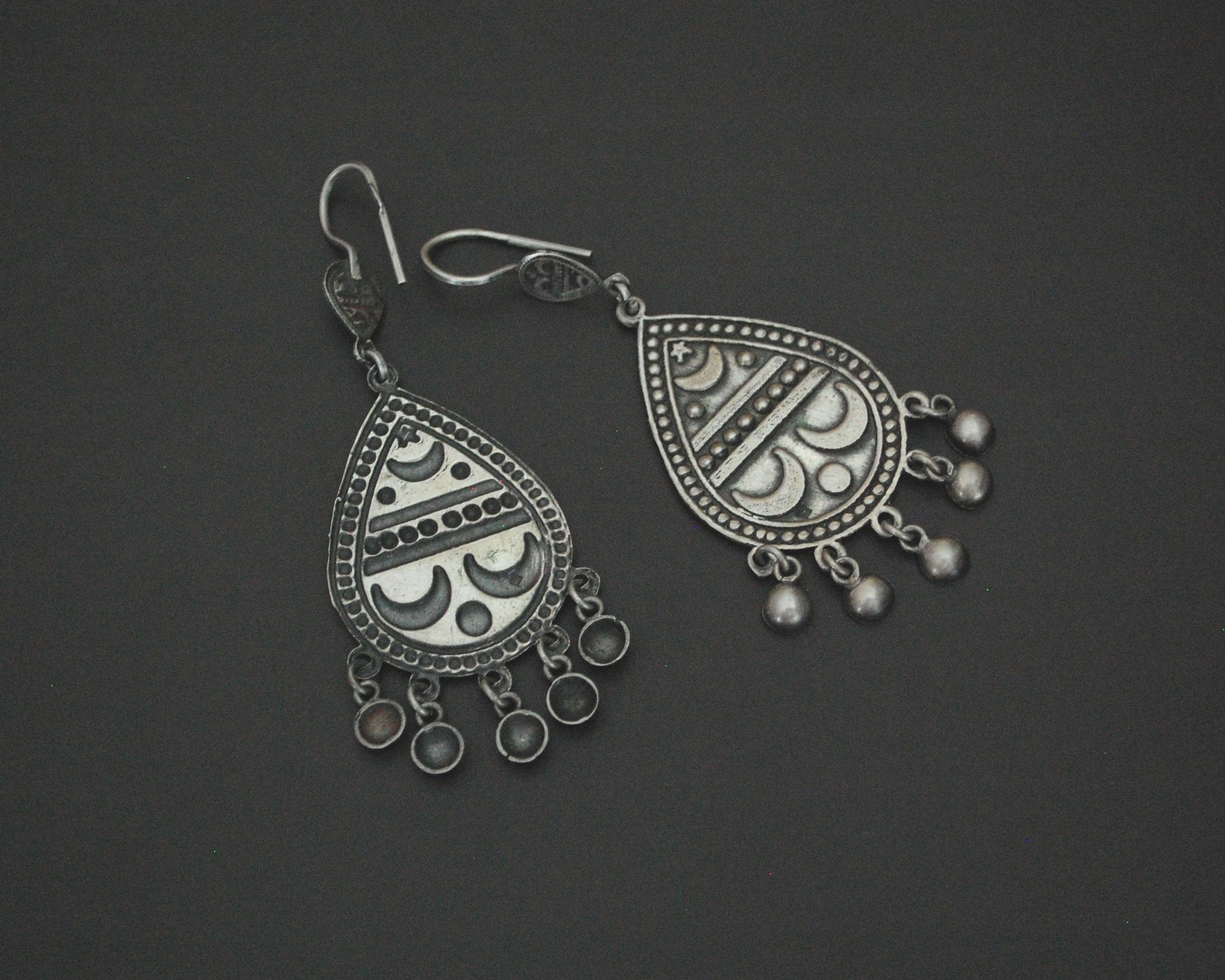 Egyptian Moon and Star Earrings with Bells