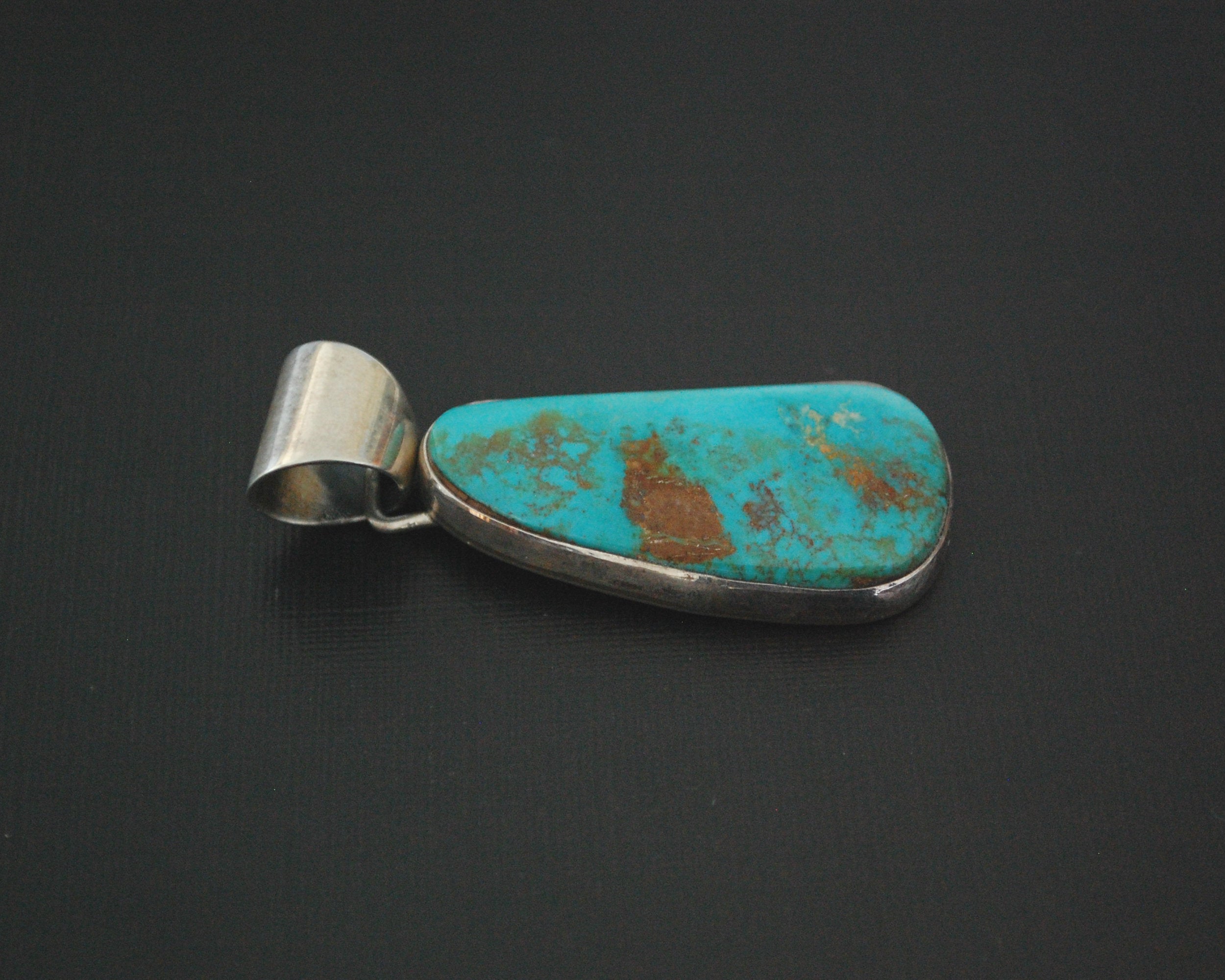 Navajo Turquoise Pendant - Signed P Sanchez
