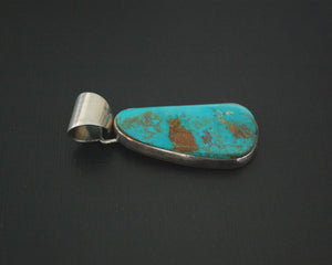 Navajo Turquoise Pendant - Signed P Sanchez