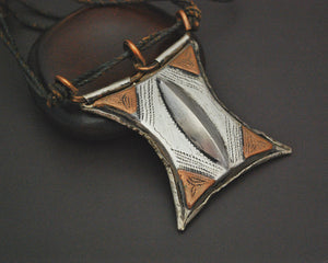 Tuareg Tcherot Amulet Necklace on Leather Cord