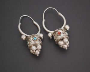 Uzbek Coral Turquoise Earrings