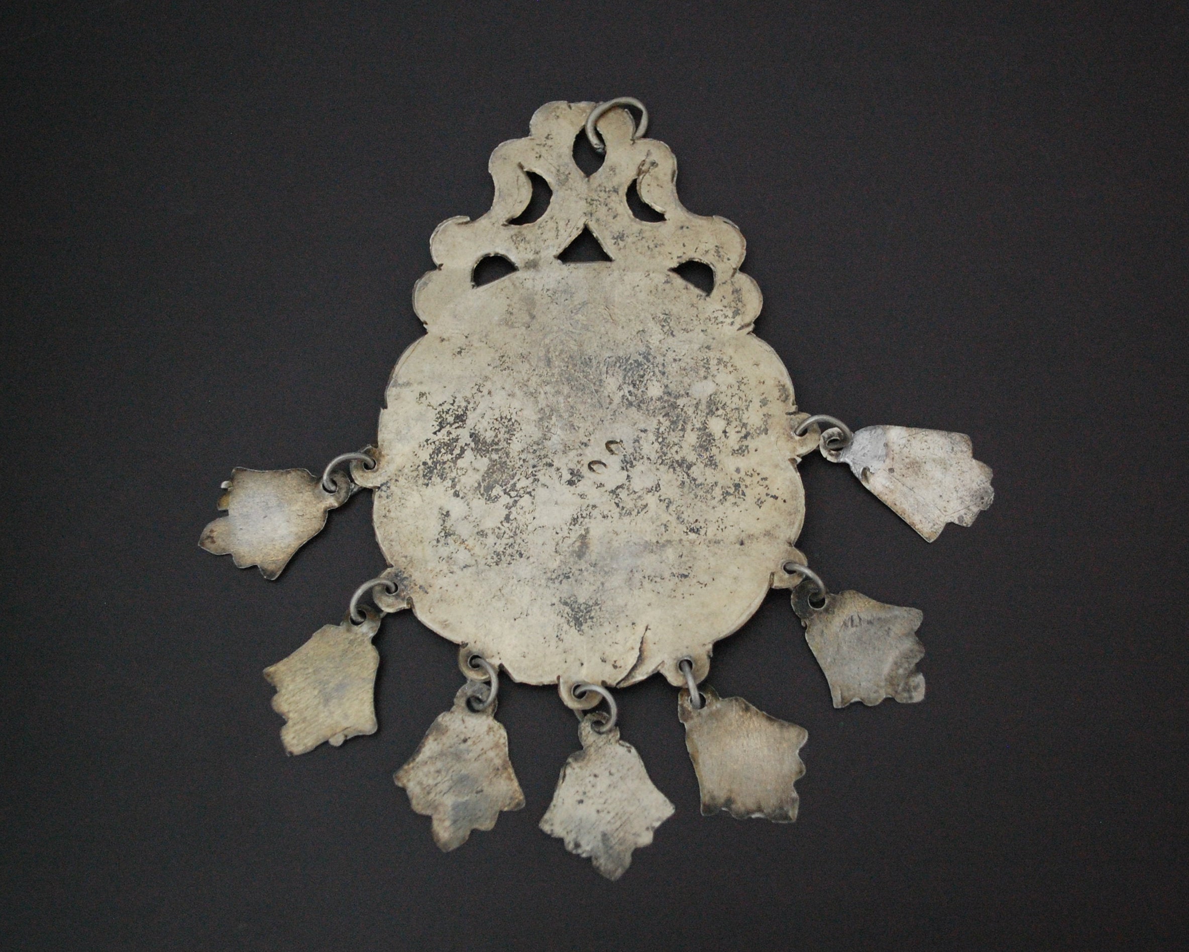 Berber Head Ornament with Glass and Dangles - Pendant