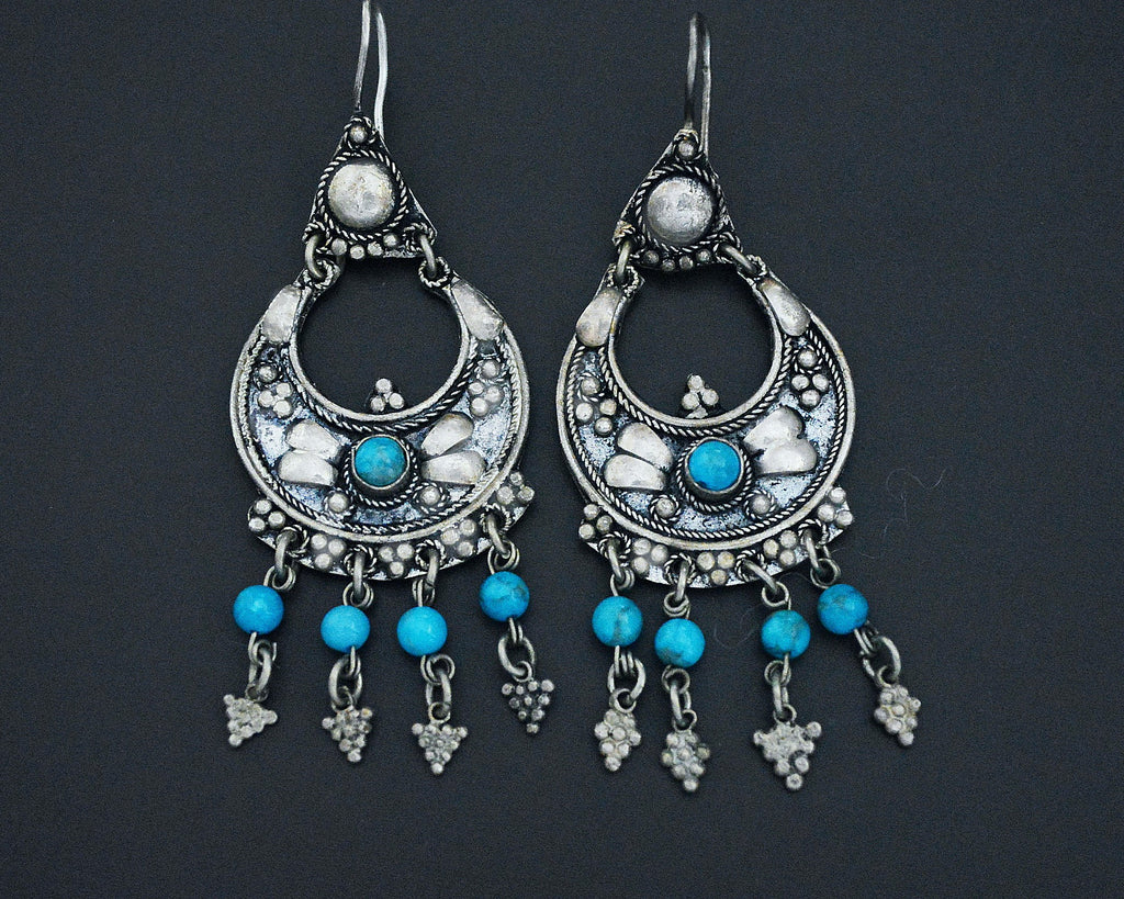 Ethnic Dangle Earrings with Turquoise