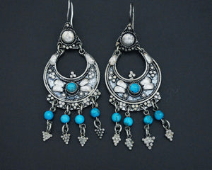 Ethnic Dangle Earrings with Turquoise