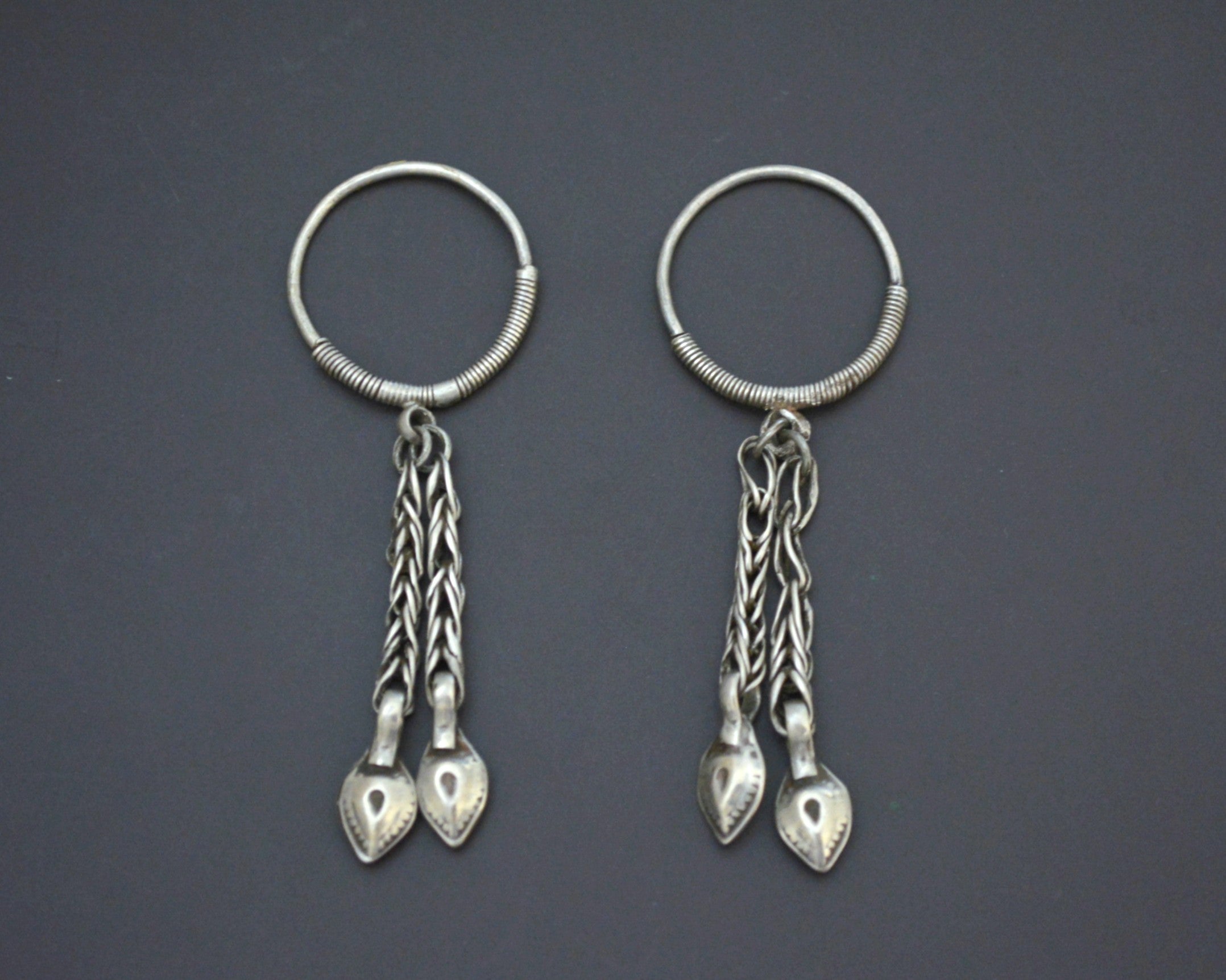 Afghani Hoop Earrings with Tassels
