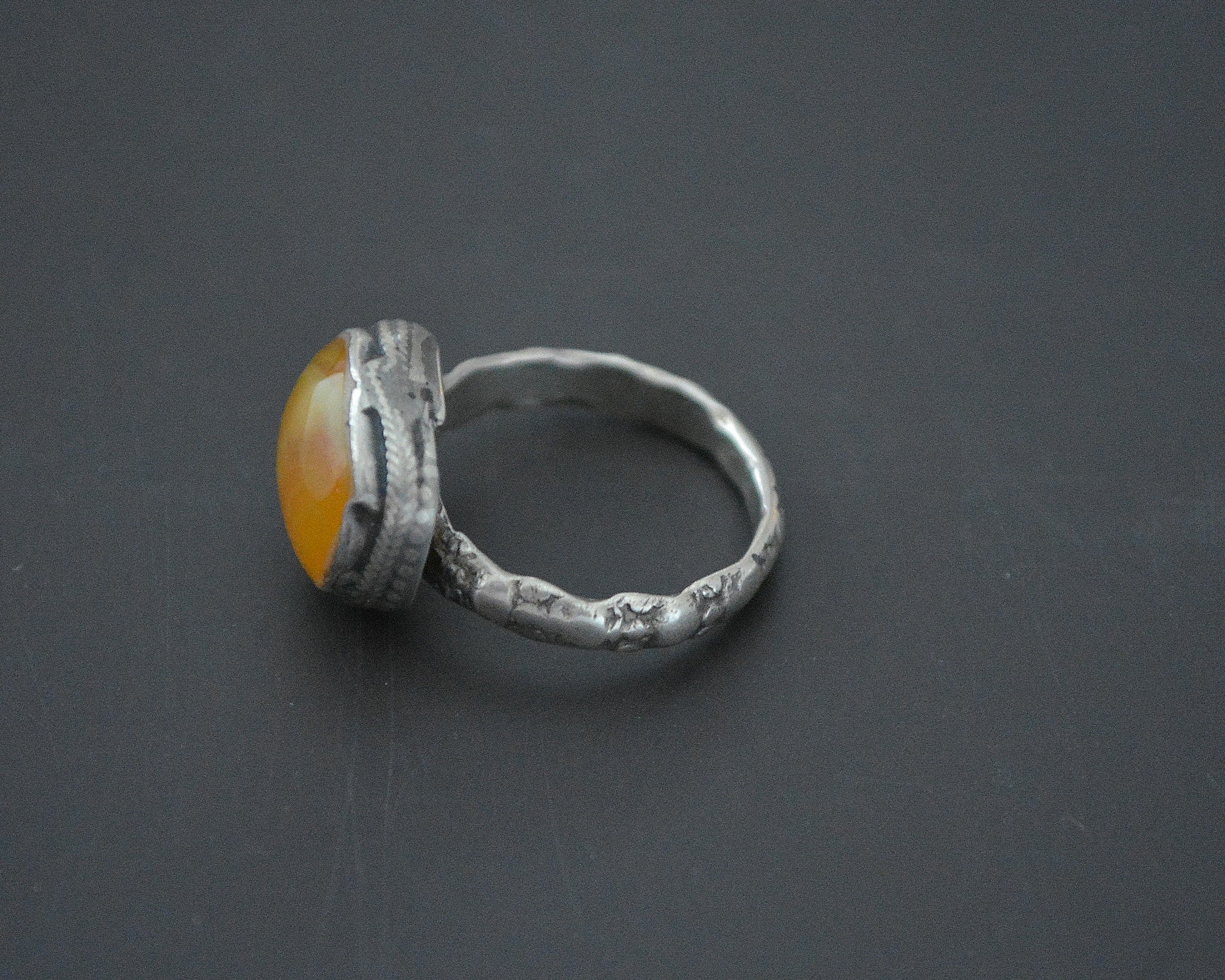 Ethnic Older Amber Ring - Size 5.75