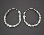 Egyptian Silver Hoop Earrings - Twisted