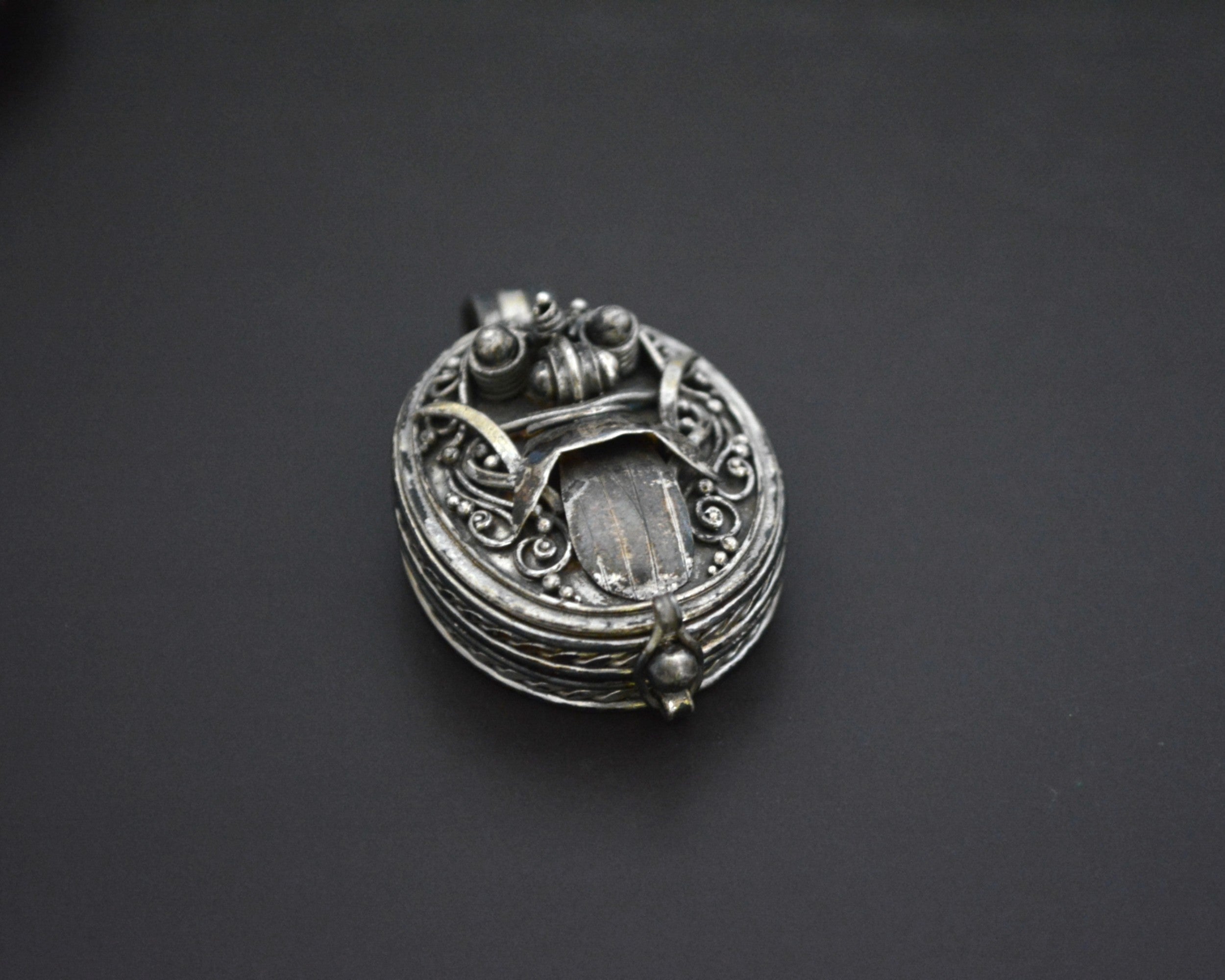 Old Silver Barong Locket Pendant from Bali