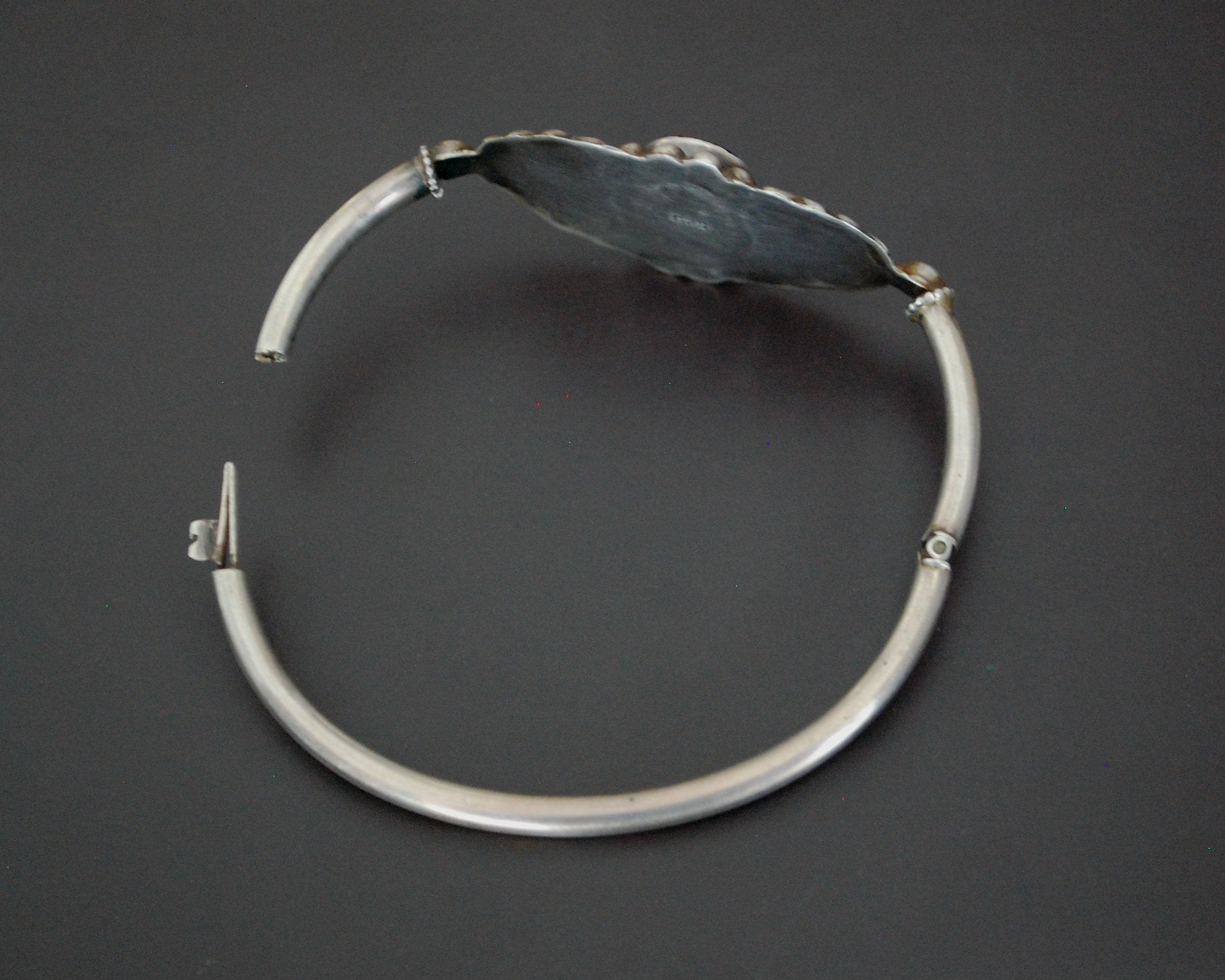 Vintage Onyx Butterfly Bracelet from India - Hinged