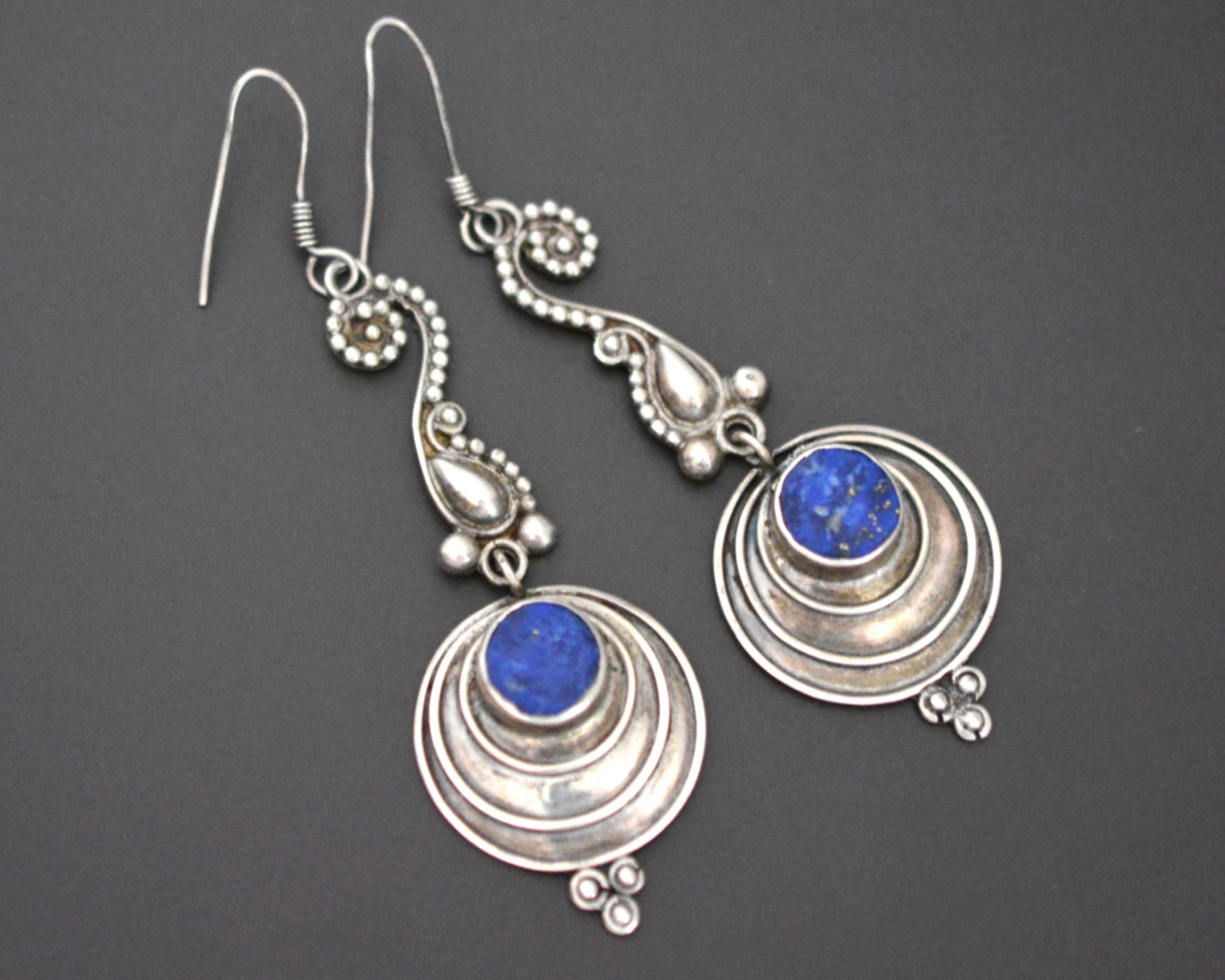 Lapis Lazuli Dangle Earrings from India