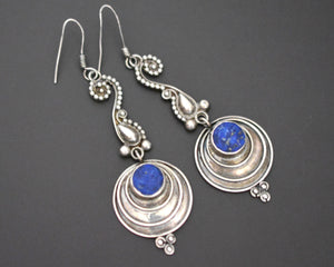 Lapis Lazuli Dangle Earrings from India