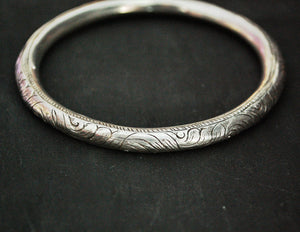 Ethnic Carved Bangle Bracelet from Nepal