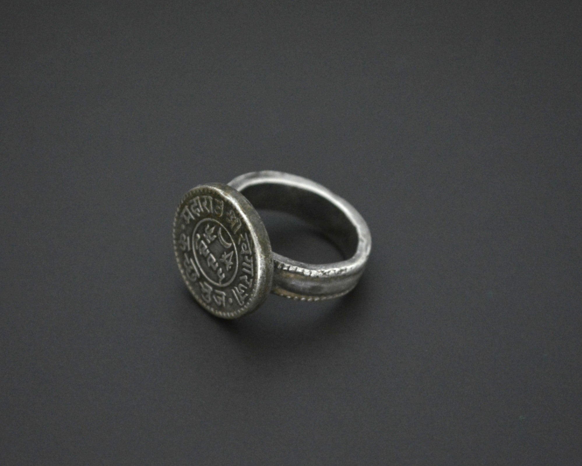 Old Indian Tribal Coin Ring - Size 5.5