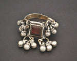 Old Rajasthani Silver Ring with Bells - Size 8
