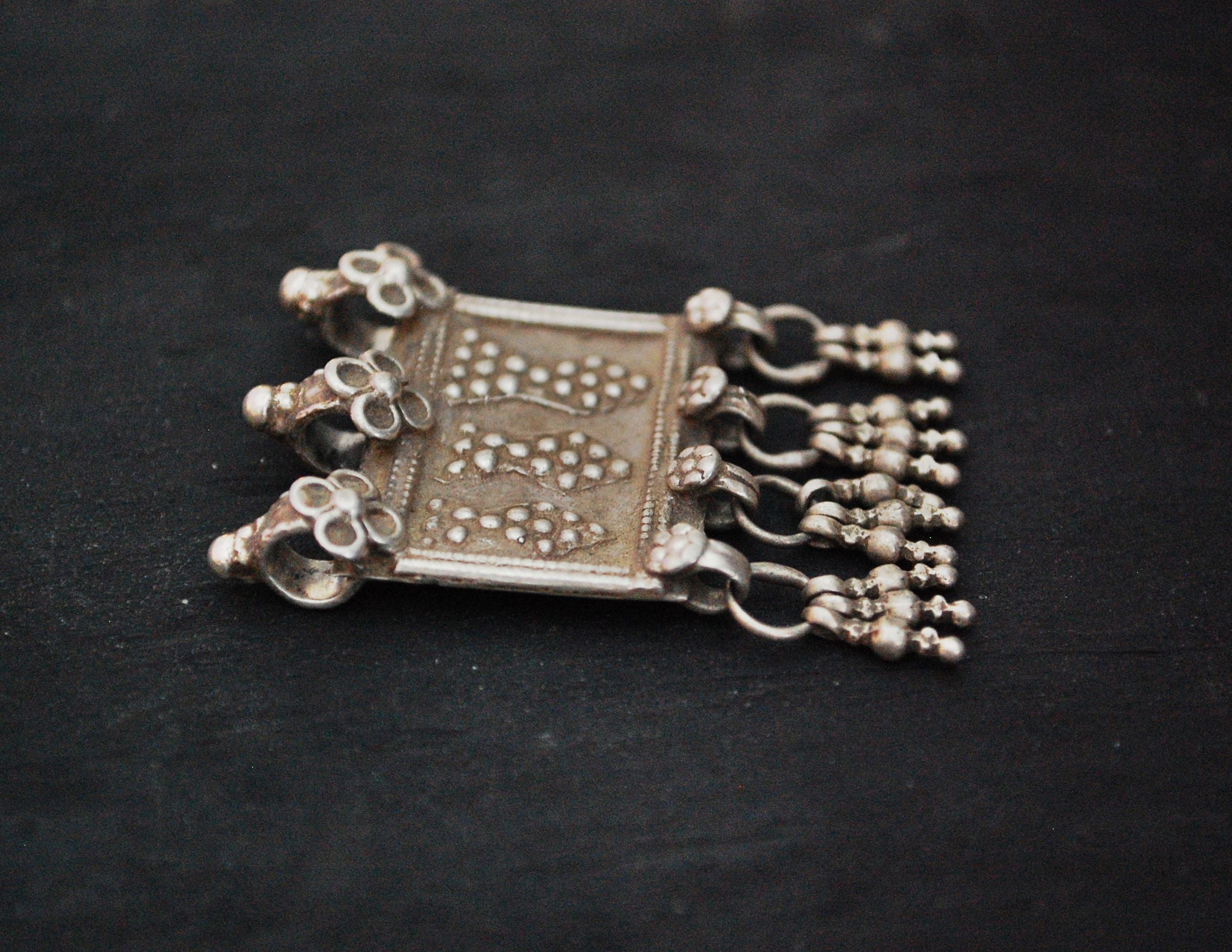 Rajasthani Silver Pendant with Dangles
