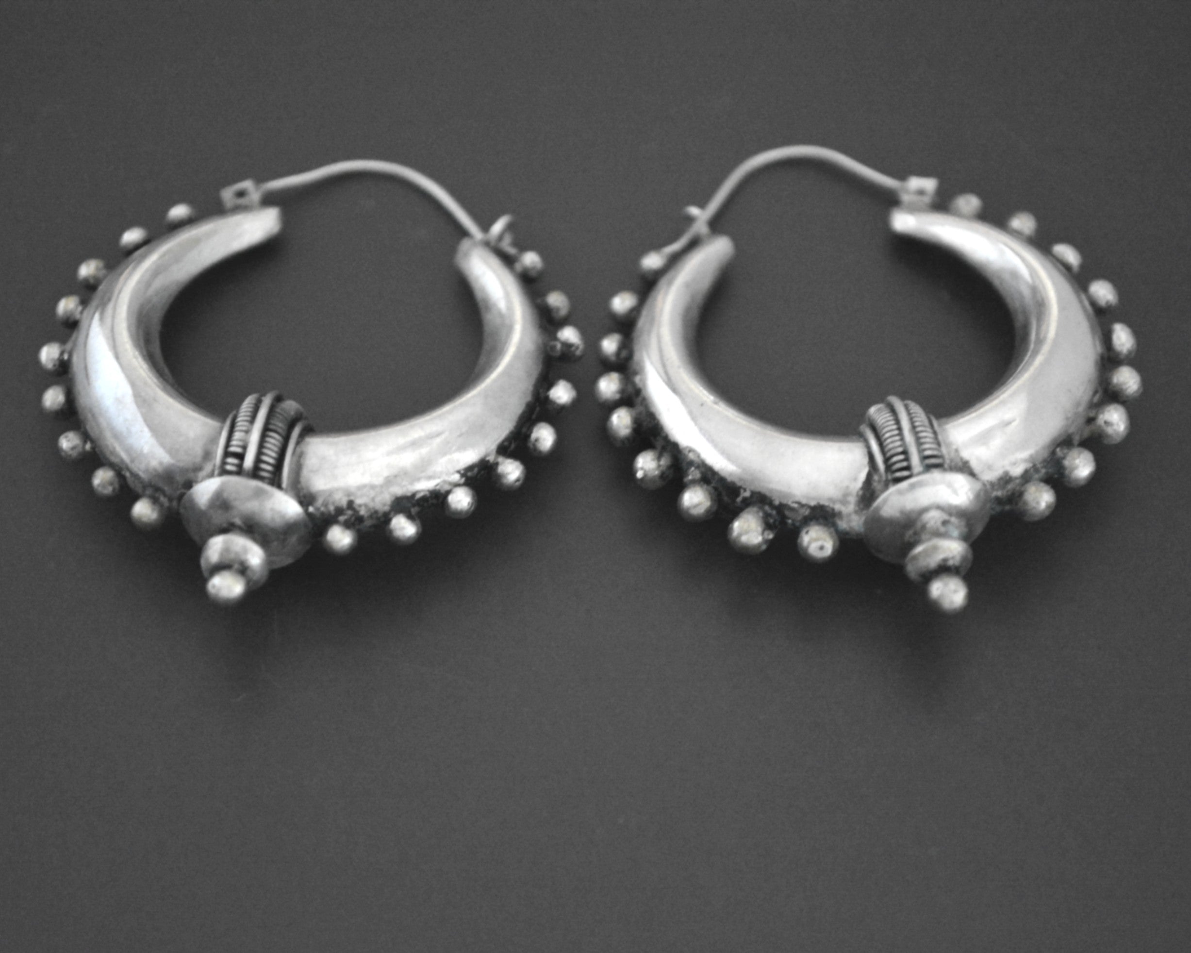 Ethnic Spike Hoop Earrings - LARGE