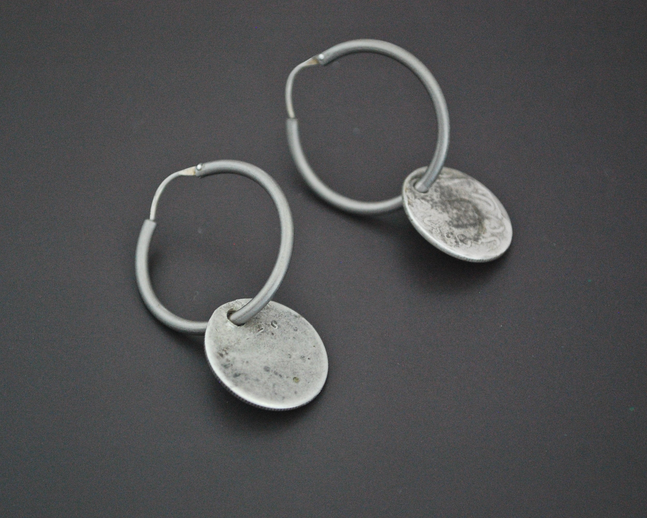 Hoop Earrings with Berber Coins - MEDIUM