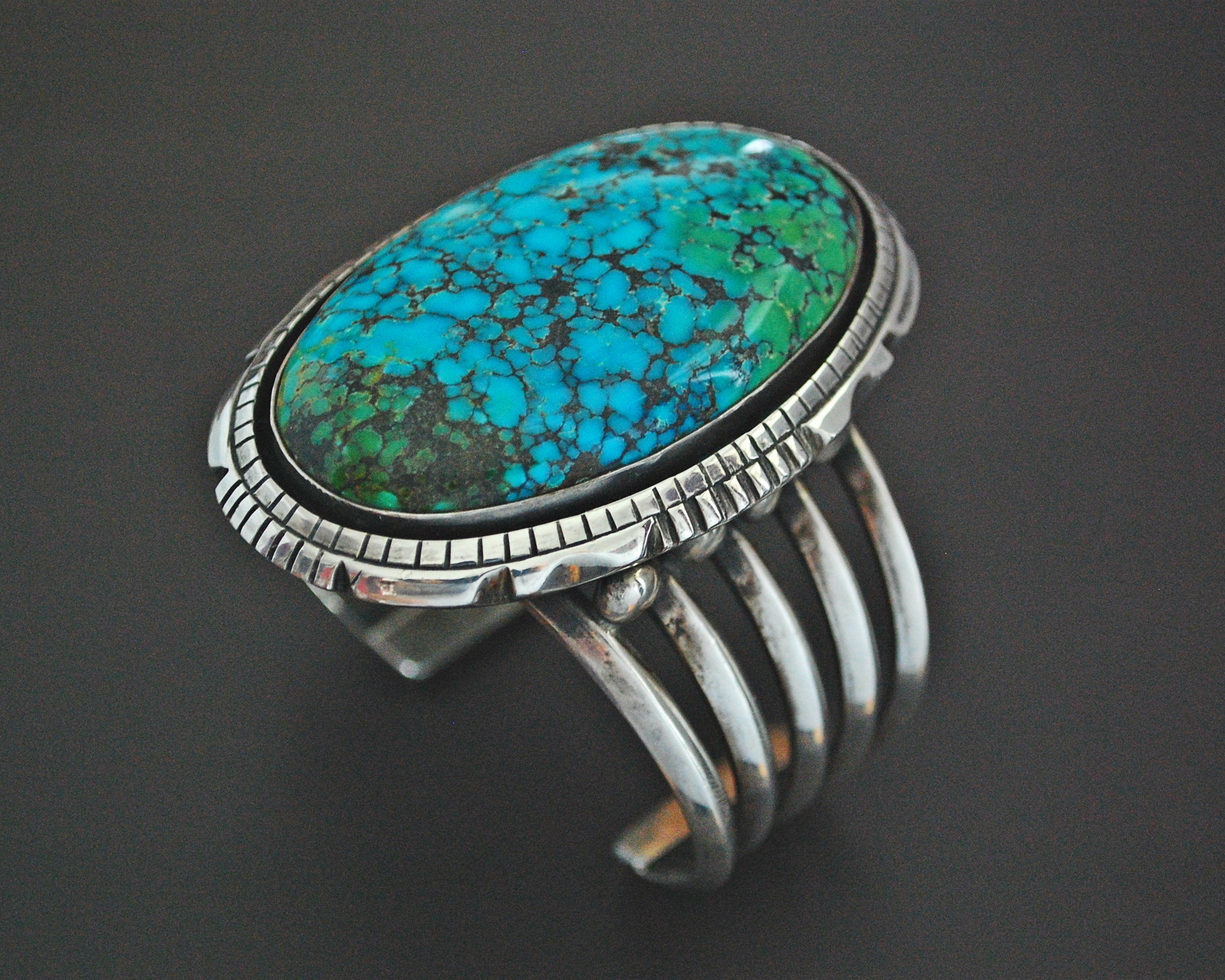 Huge Mexican Turquoise Cuff Bracelet - Heavy