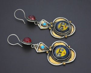 Afghani Dangle Earrings with Face Beads