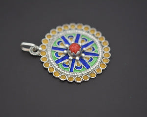 Berber Enamel Coral Pendant