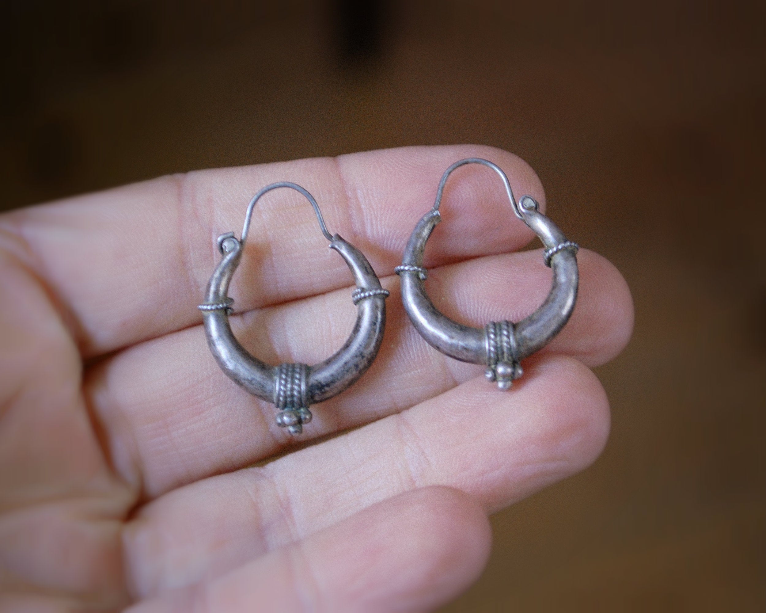 Ethnic Hoop Earrings - SMALL
