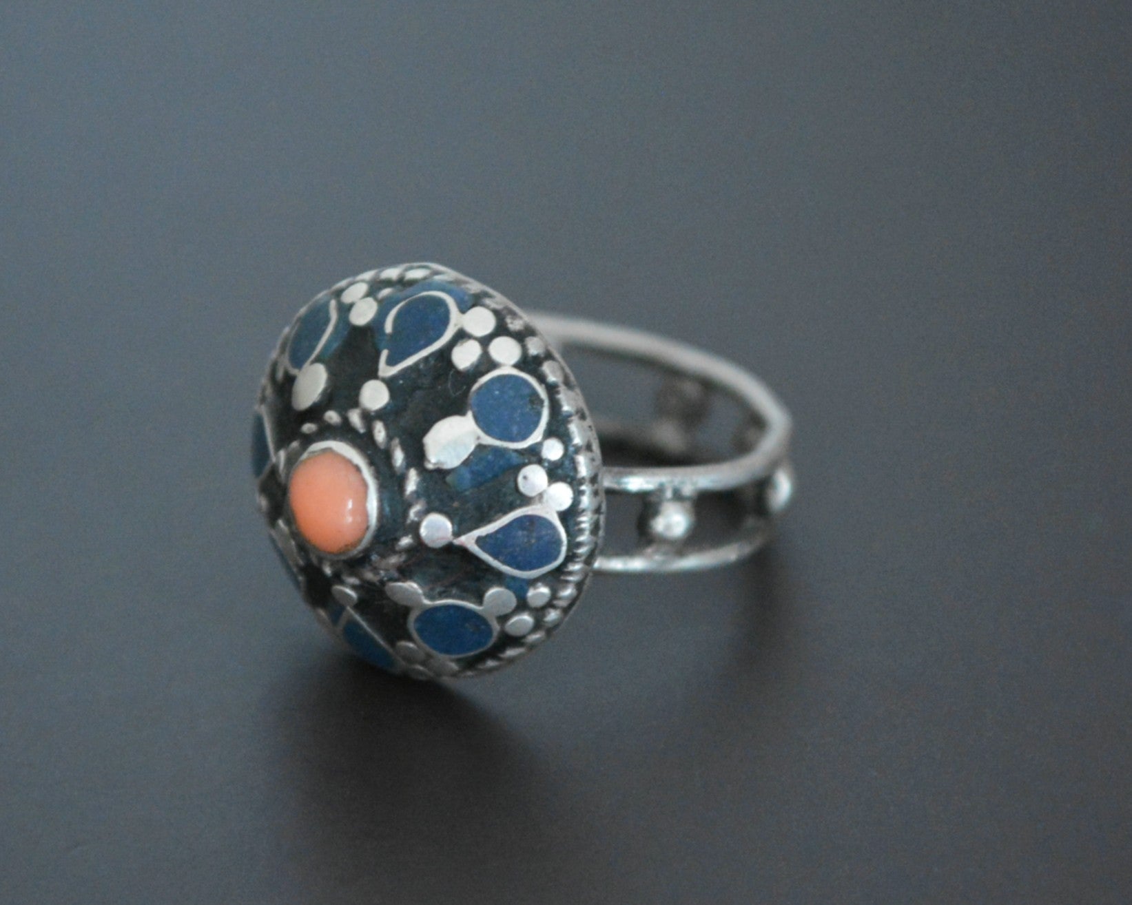 Old Afghani Coral Ring - Size 6