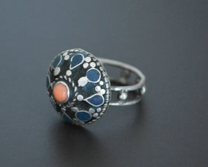 Old Afghani Coral Ring - Size 6