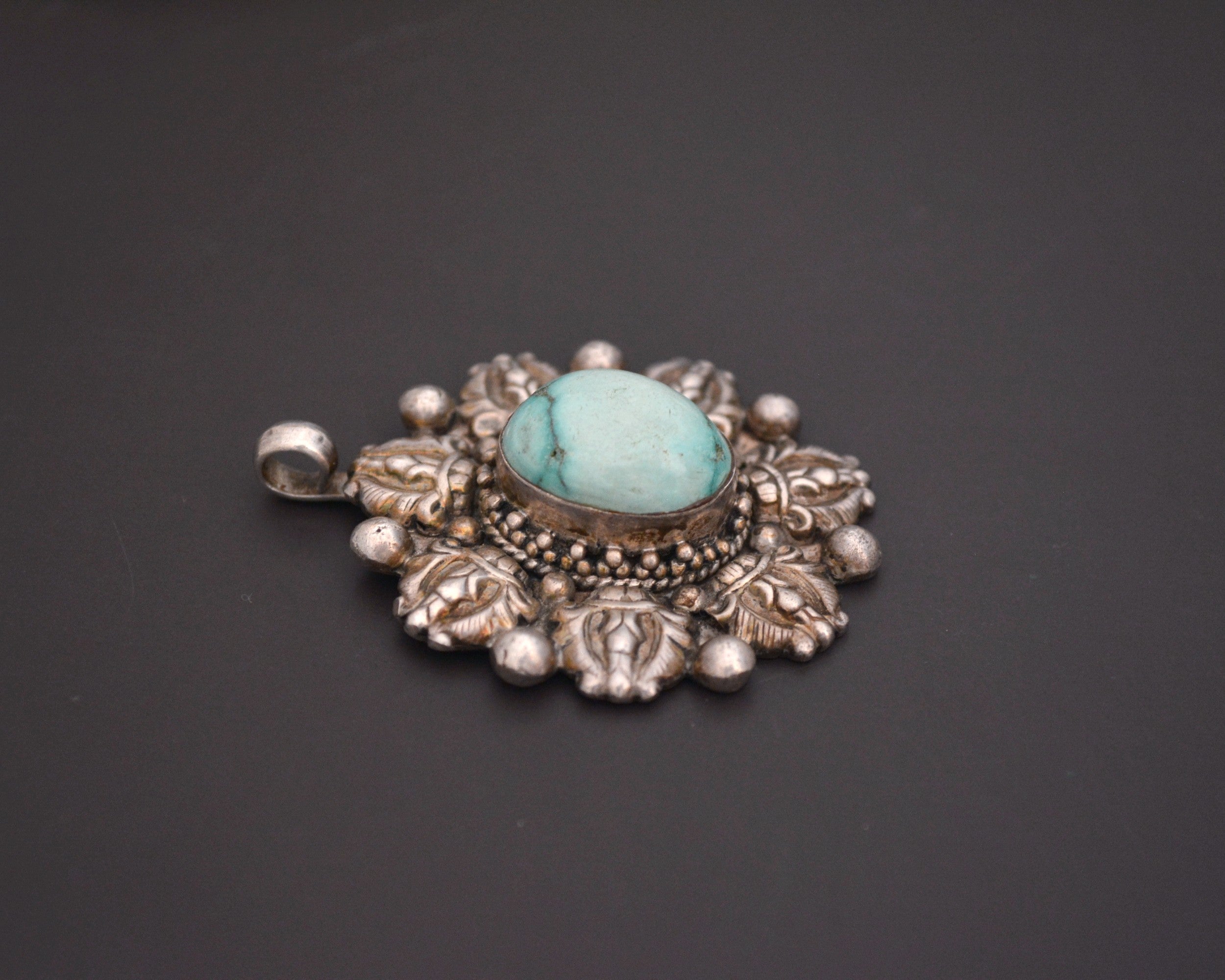 Reserved for I. - Turquoise Malachite Necklace & Substantial Nepali Turquoise Pendant