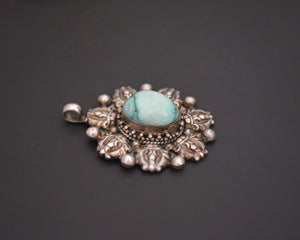 Reserved for I. - Turquoise Malachite Necklace & Substantial Nepali Turquoise Pendant