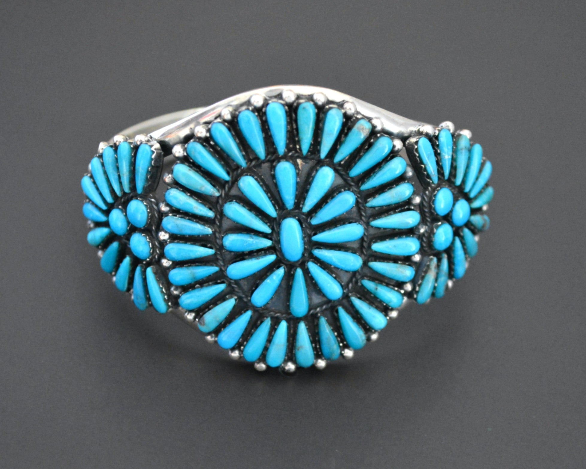 Zuni Cluster Turquoise Cuff Bracelet