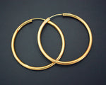 Large Gilded Hoop Earrings over Sterling Silver