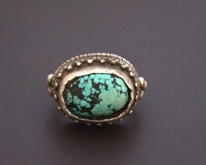 Antique Tibetan Turquoise Ring - Size 10