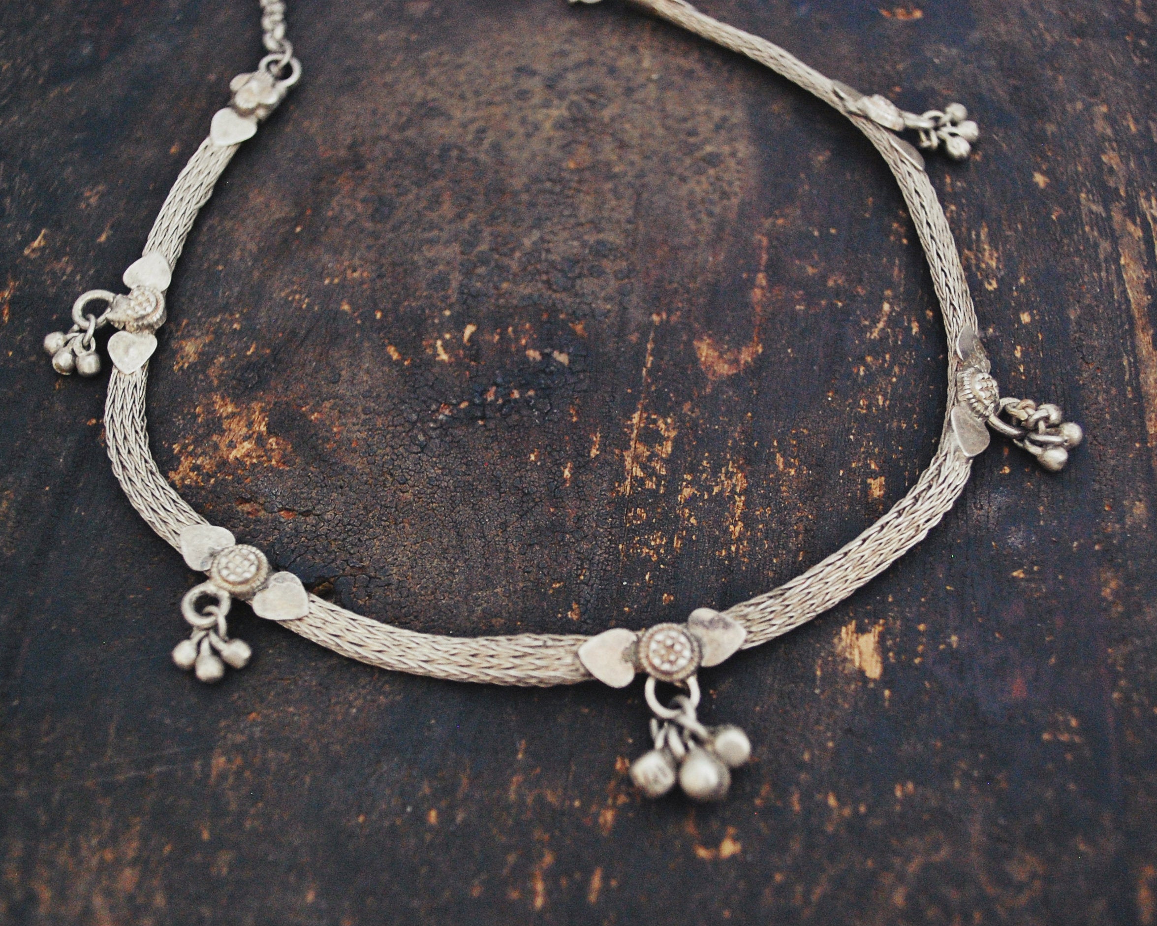 Indian Silver Choker Necklace with Bells