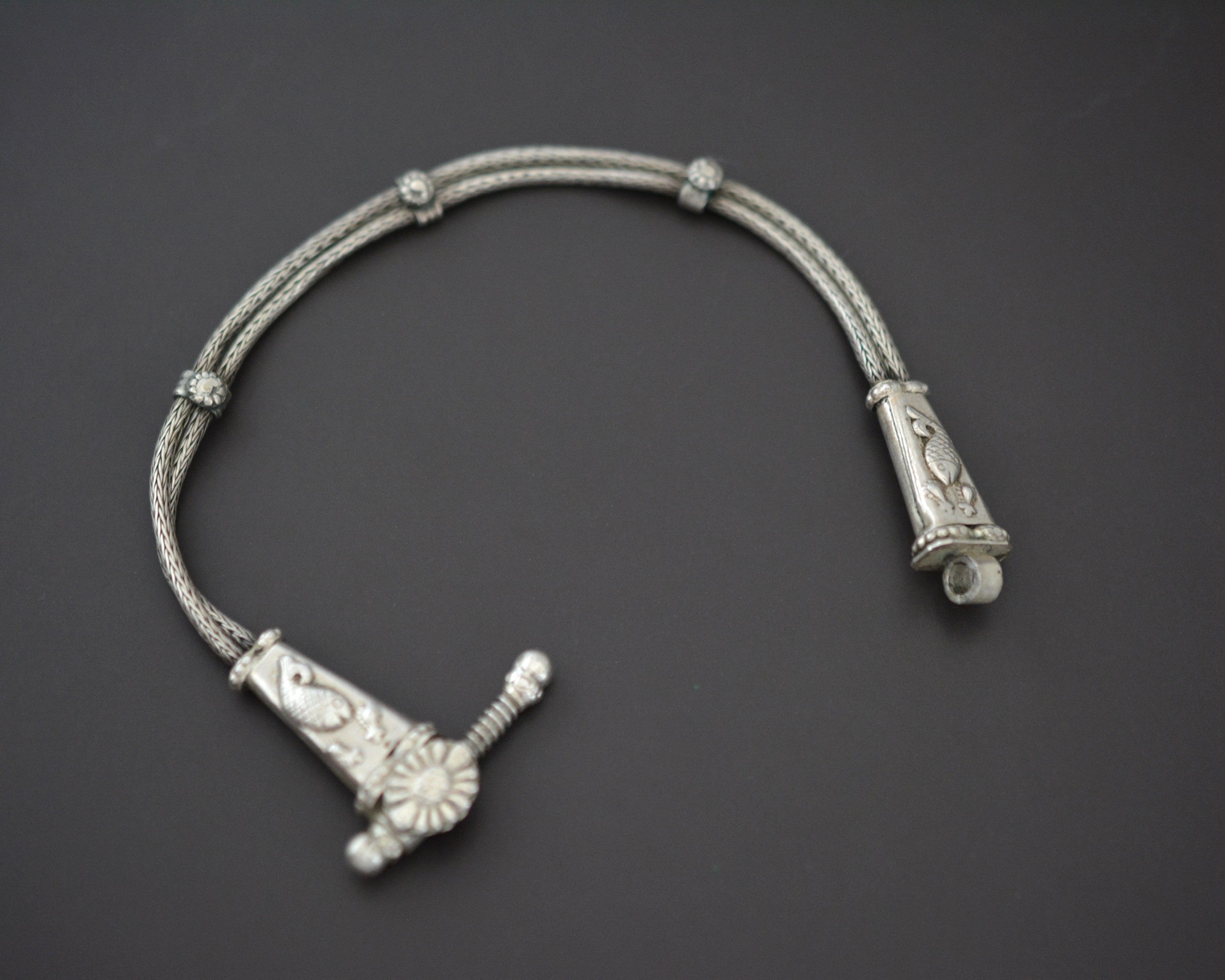 Rajasthani Snake Chain Bracelet with Fishes