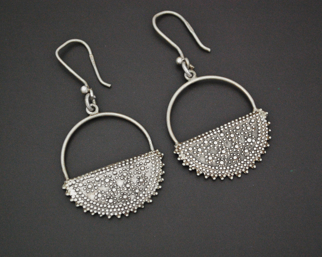 Ethnic Silver Dangle Earrings from Egypt