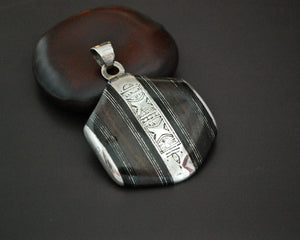 Tuareg Silver Ebony Pendant - LARGE