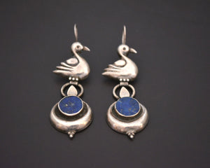 Indian Lapis Lazuli Swan Earrings