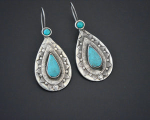 Vintage Kazakh Turquoise Earrings