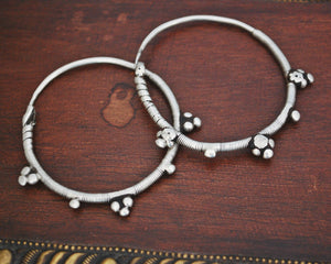 Antique Afghani Hoop Earrings - LARGE