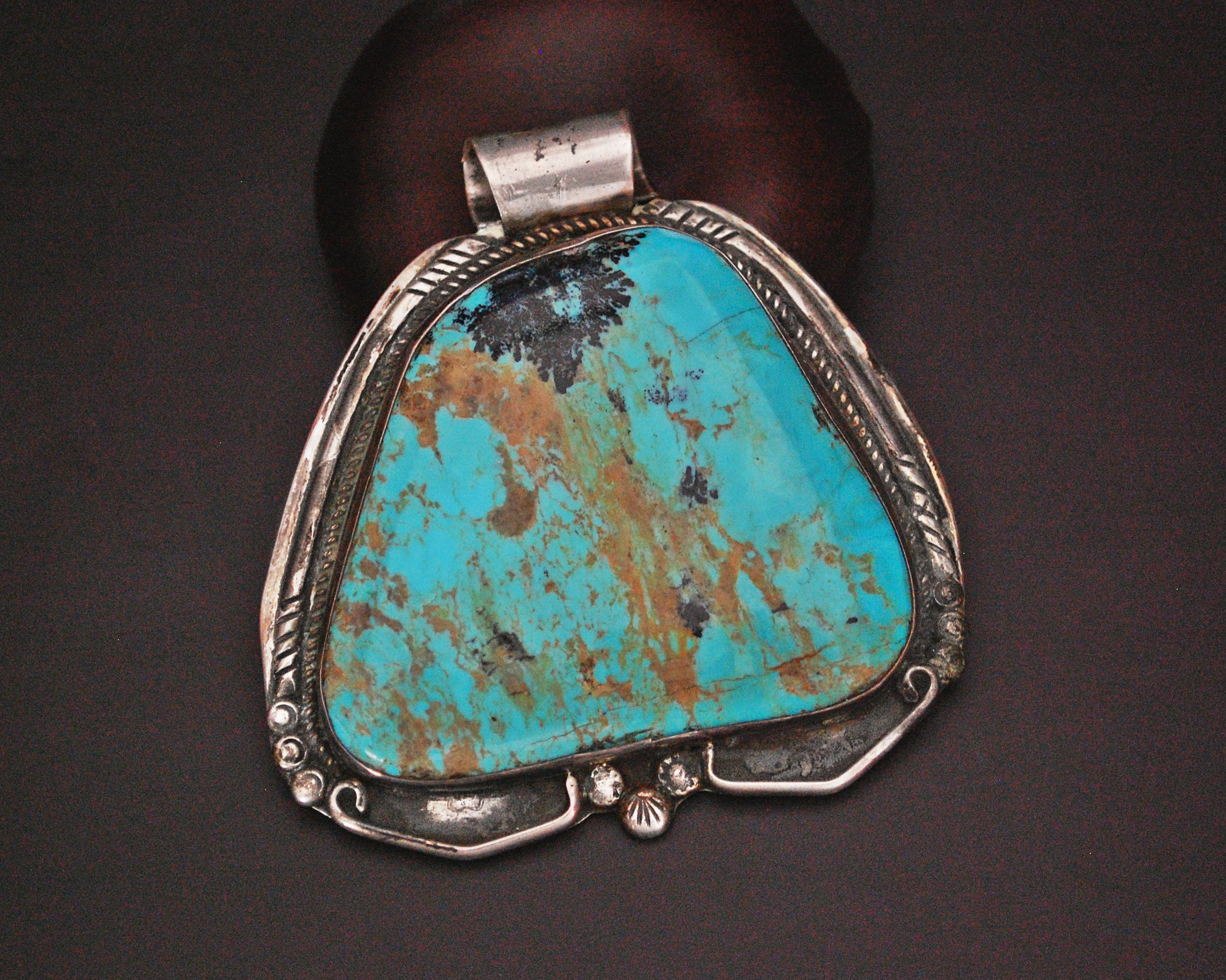 Huge Native American Turquoise Pendant