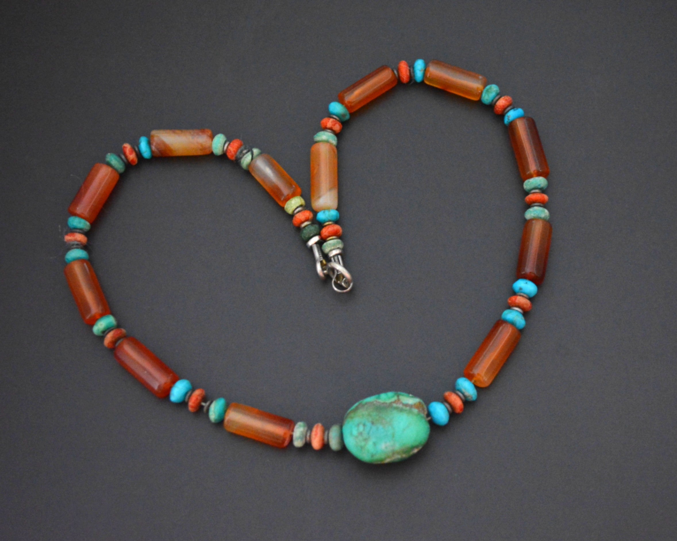 Ethnic Agate and Turquoise Necklace