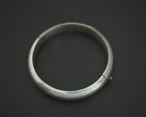 Ethnic Sterling Silver Hinged Bangle Bracelet