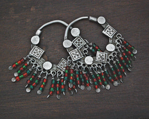 Afghani Hoop Earrings with Tassels