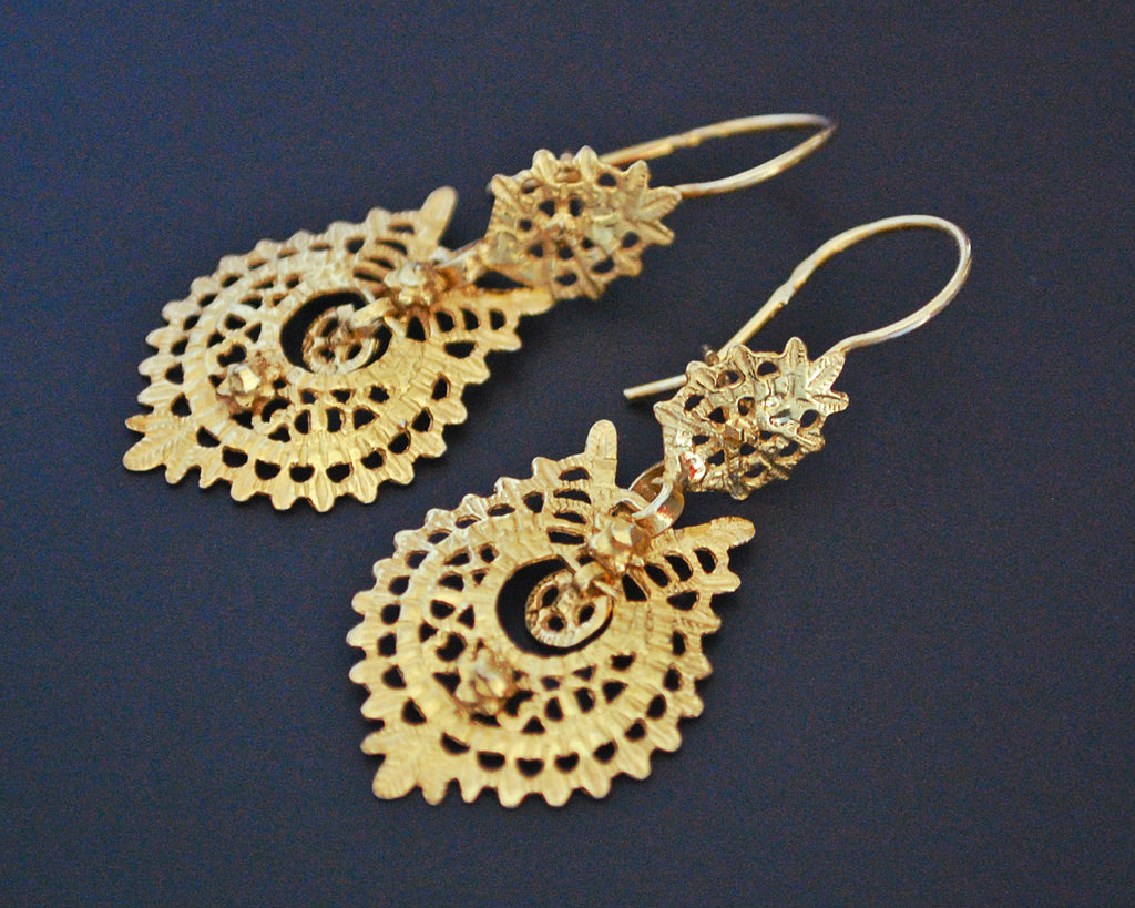 Gilded Ethnic Earrings from Portugal