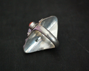 Substantial Nepali Turquoise Coral Ring - Size 8