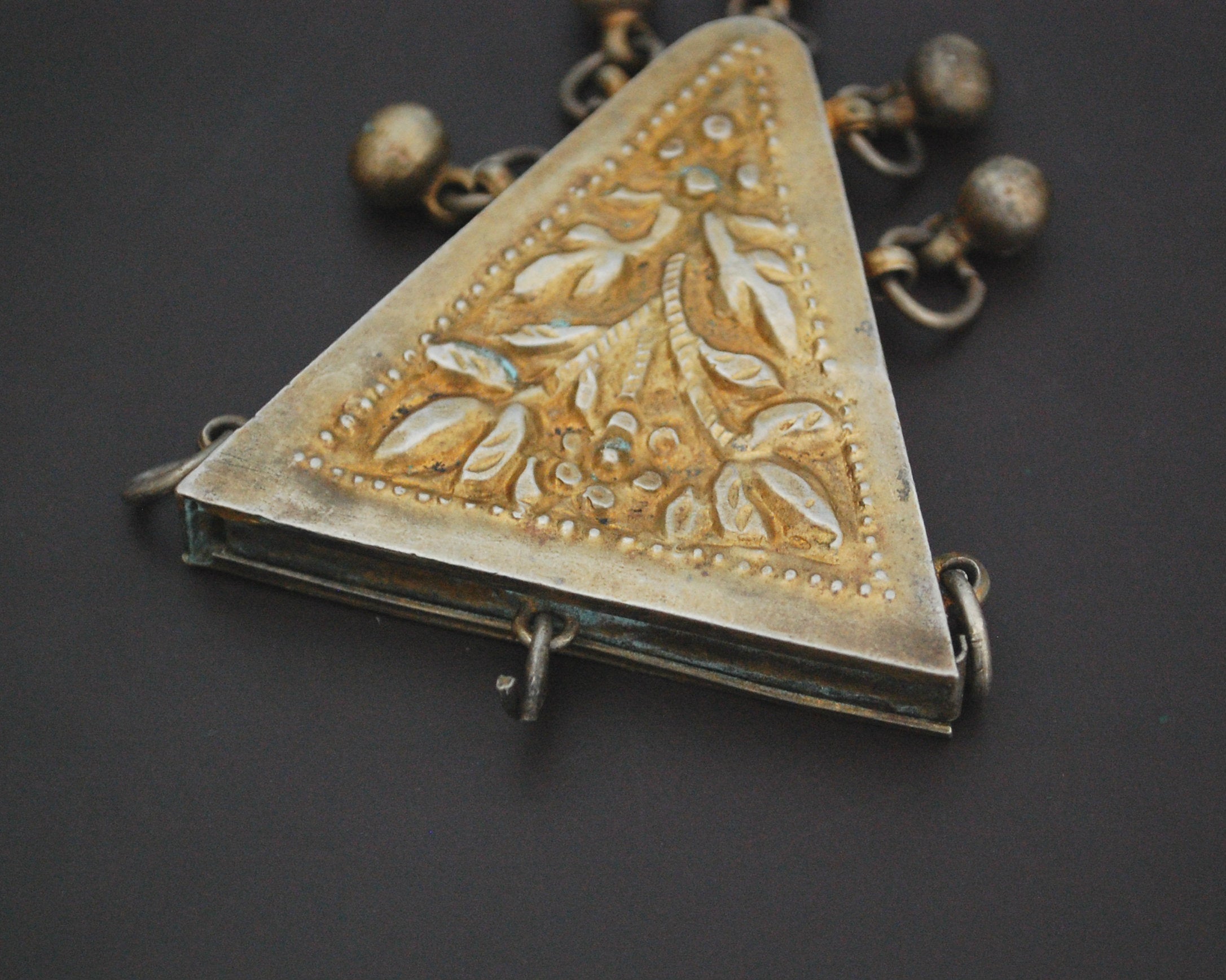 Gilded Egyptian Zar Amulet Pendant Box with Bells