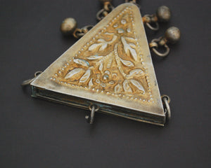 Gilded Egyptian Zar Amulet Pendant Box with Bells